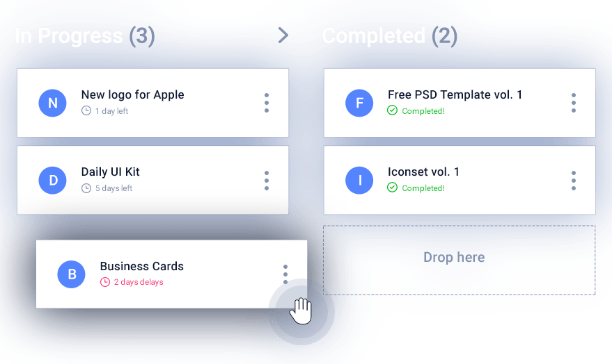 Drag and drop functionality
